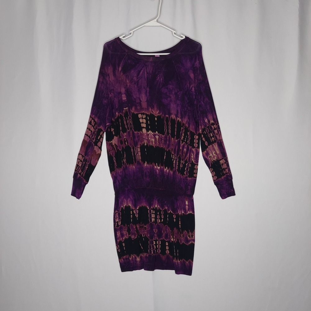 American Twist Dress Medium Drop Waist Tie Dye Coastal Cowgirl Y2K Long Sleeve